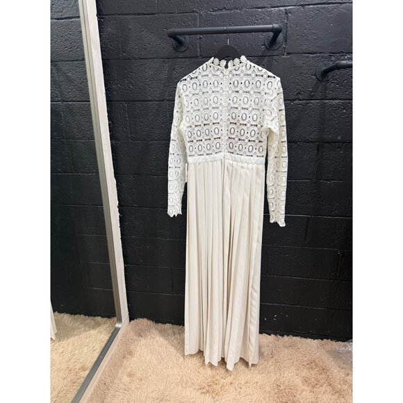 Self-Portrait Mock Neck White Long Dress Size 10 - Picture 6 of 10